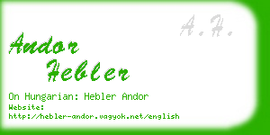 andor hebler business card